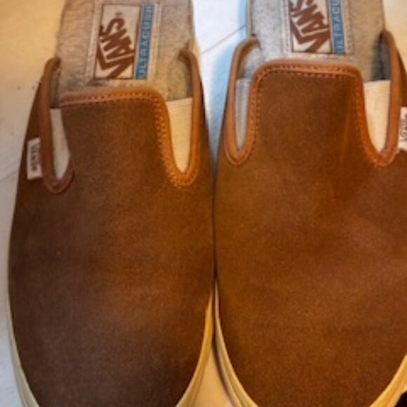 Vans Shoes - Brushed Suede Slip on loafer style  by Vans, Tan,  Size 7.5, 8